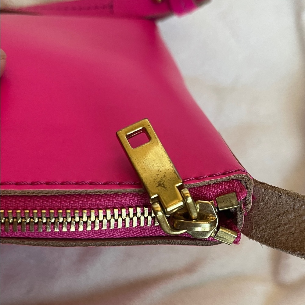 J. Crew Leather Vibrant Pink Crossbody Bag - Picture 11 of 12